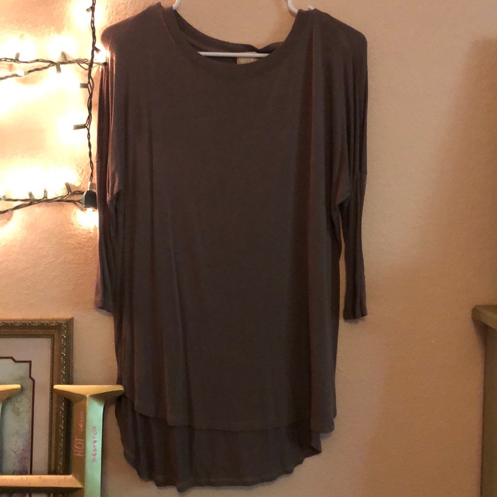 Brown/green half sleeved top